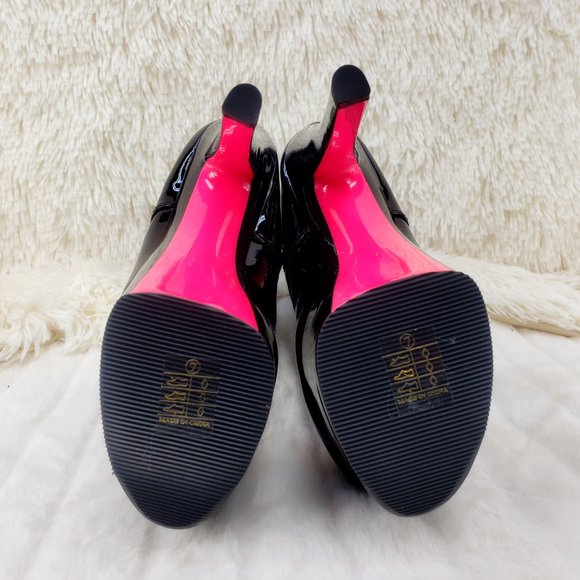 Sky 1020TT Black Patent High Heel Ankle Boots - Picture 14 of 14